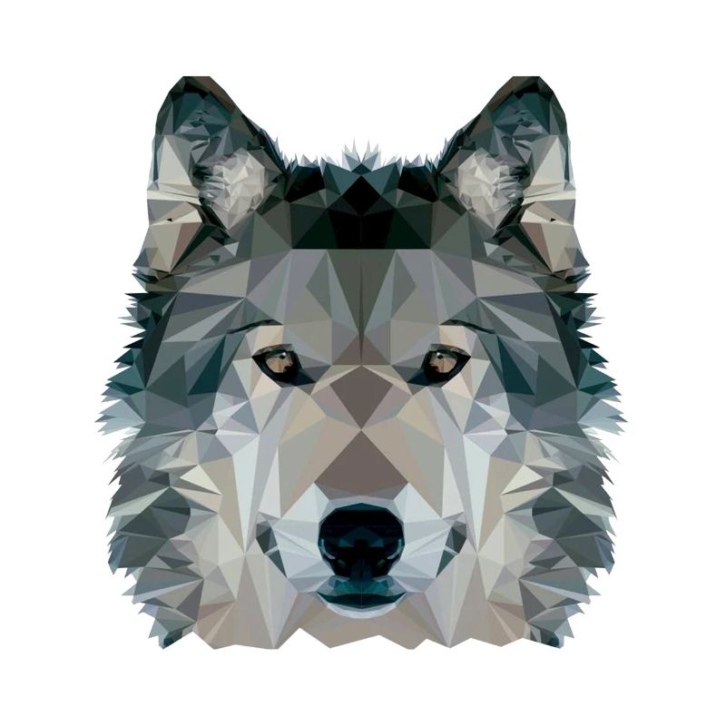 Wolf Gesicht Low Poly Design, Wolf Gesicht ClipArt
