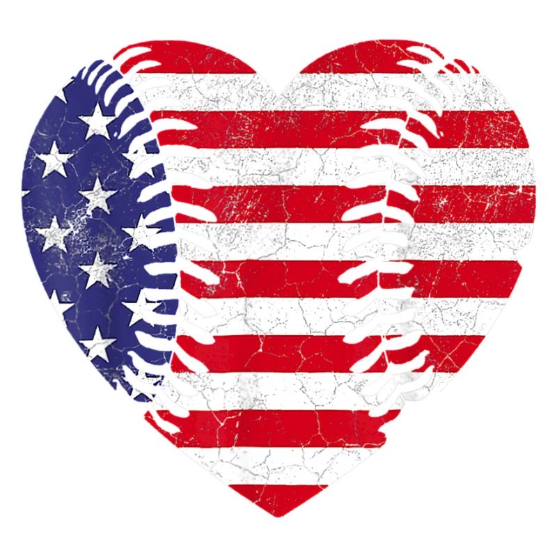 4 juillet Drapeau américain Baseball Heart