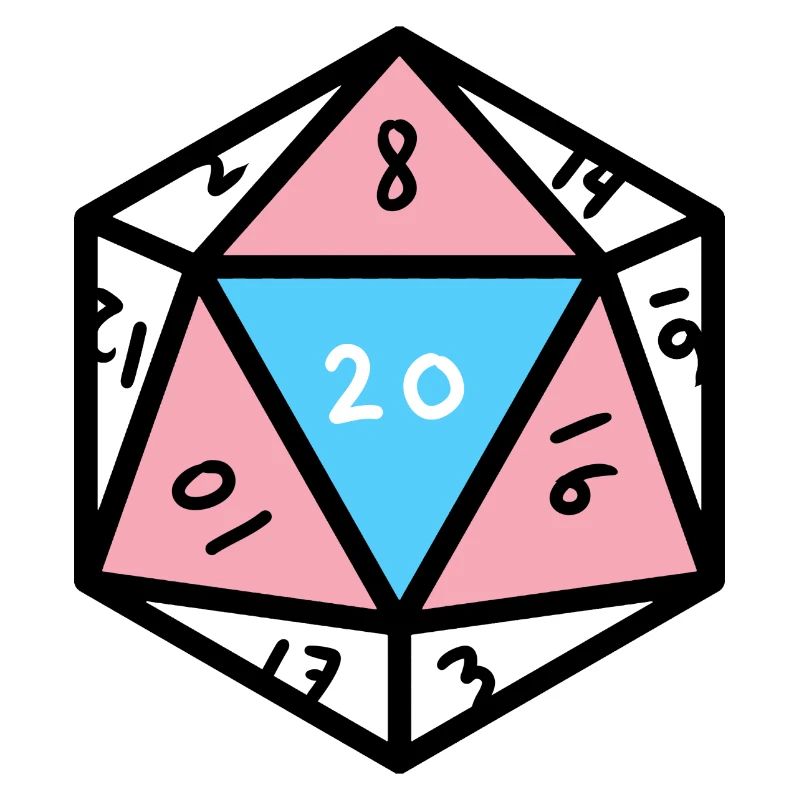 Transgender D20 Cube Trans Pride