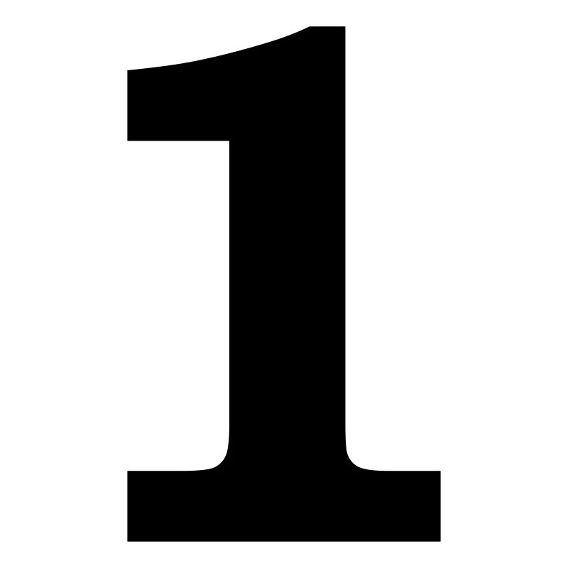 number - 1 - one