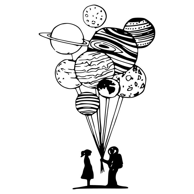 astronaut luftballons mädchen geschenk