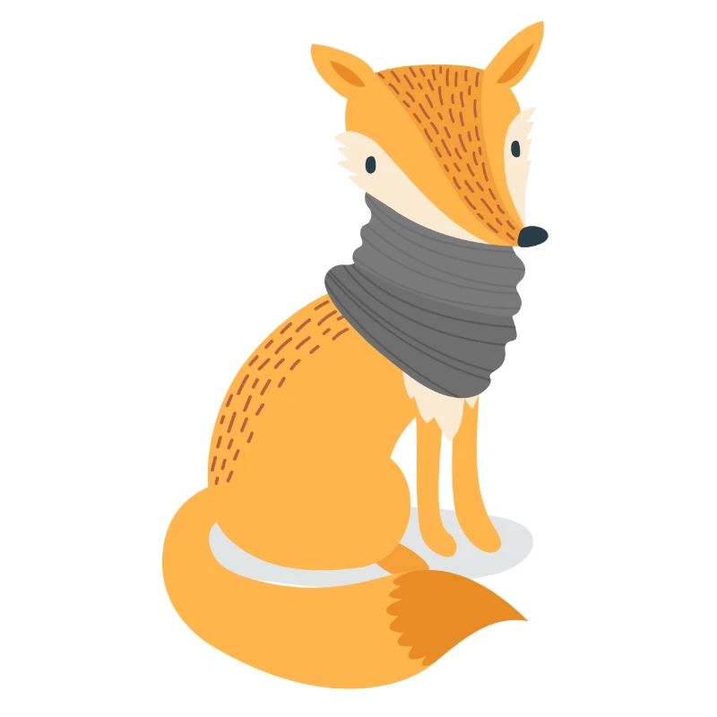 Renard avec écharpe