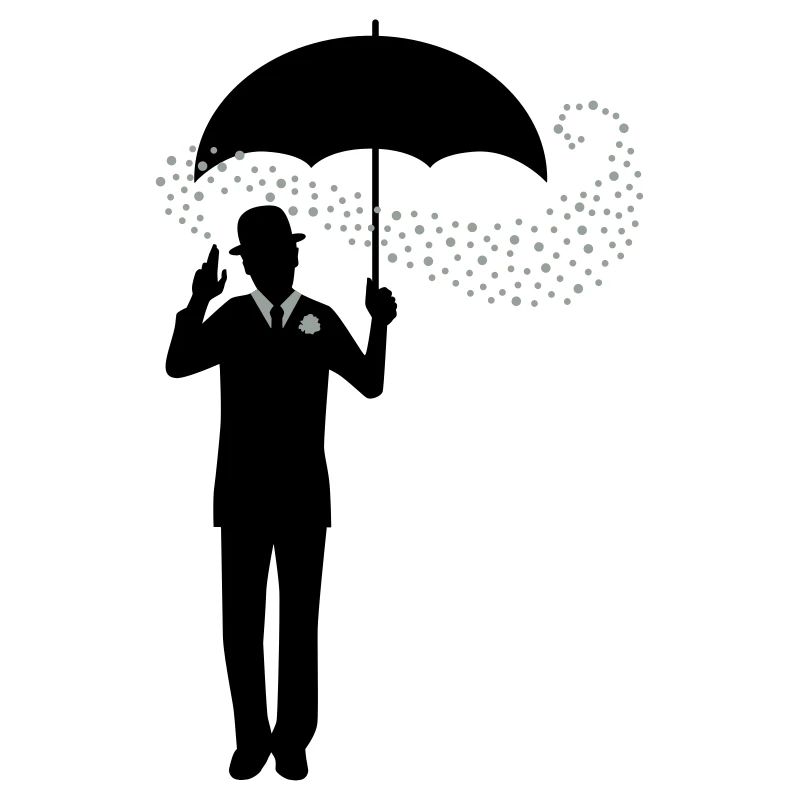 Zauberer - Regenschirm - Melone - Pantomime - 2C
