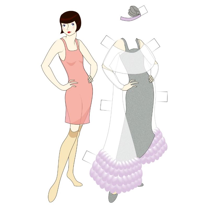 Flapper Paperdoll - Abendkleid