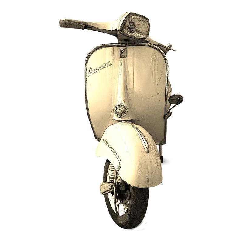 Cremefarbener Retro-Roller