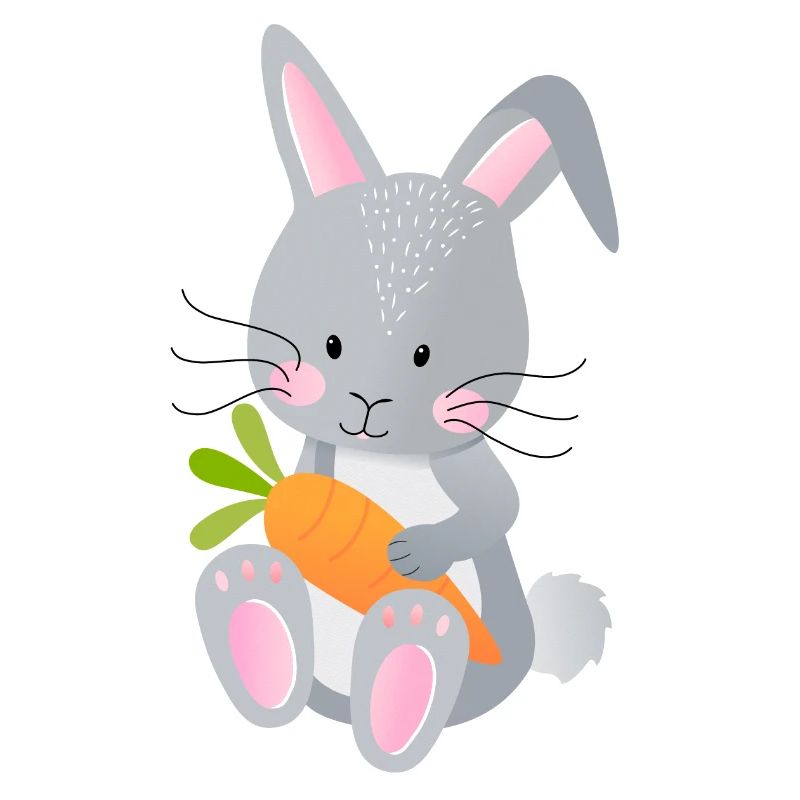 Lapin de bébé avec carotte