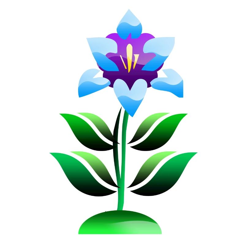 Fleur pourpre et bleue