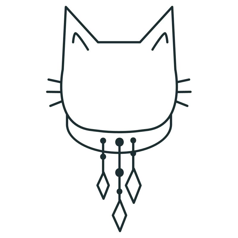 Cute cat with collar dangles