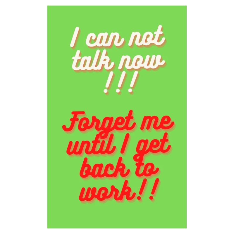 I CAN NOT TALK NOW