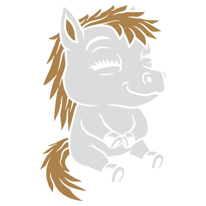Sitzendes kleines Comic Pony