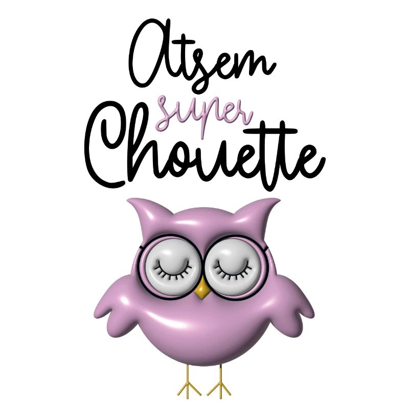 Atsem super chouette rose 3D