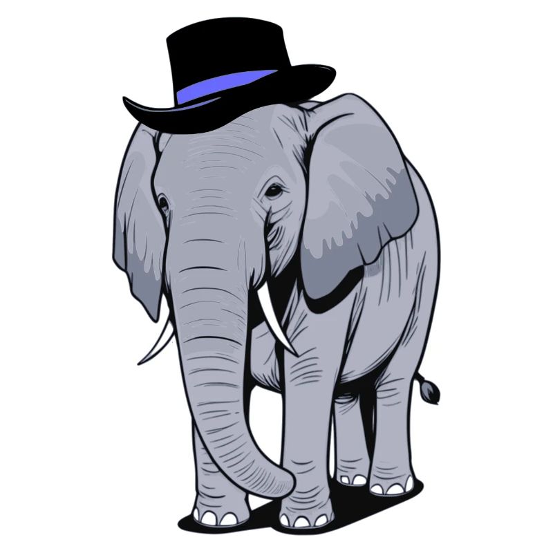 Éléphant au chapeau