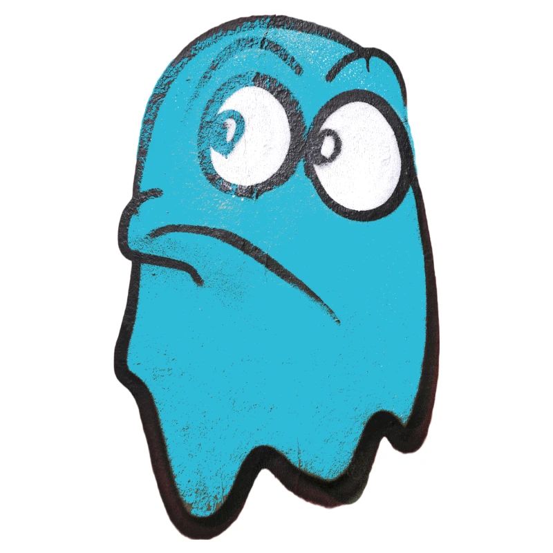 Funny fierce-looking ghost in green