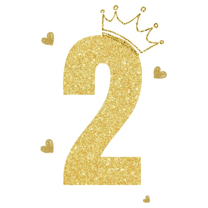 2e anniversaire couronne doré