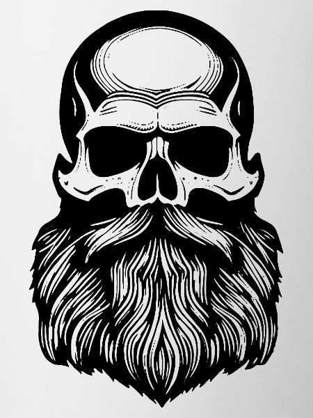 Skull mit Vollbart, Totenkopf