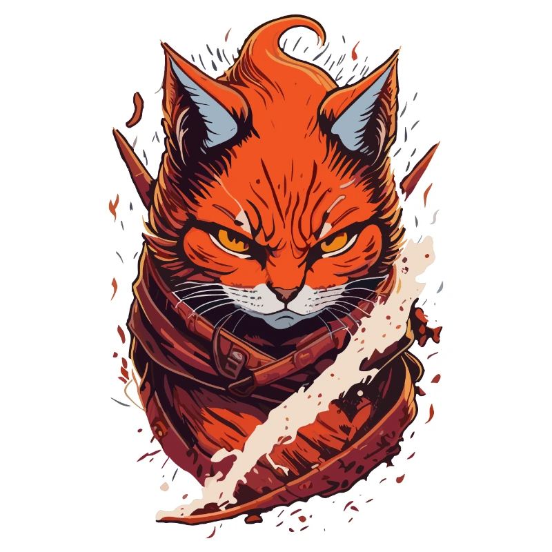 Cat Tabby Ninja Dark Evil Grim
