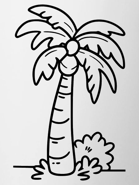 Cute Palm Tree Outline