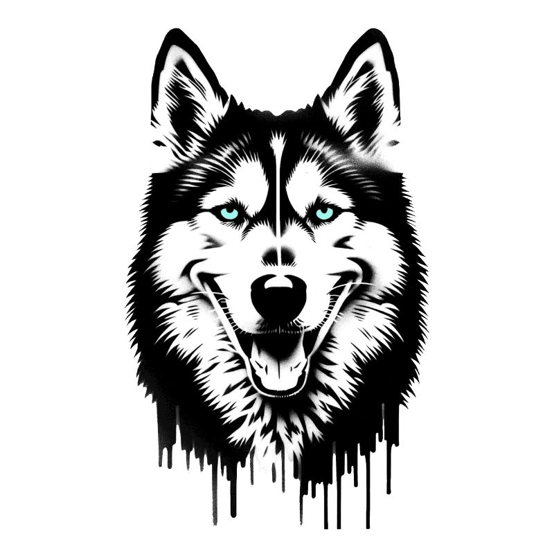 Visage de chien husky