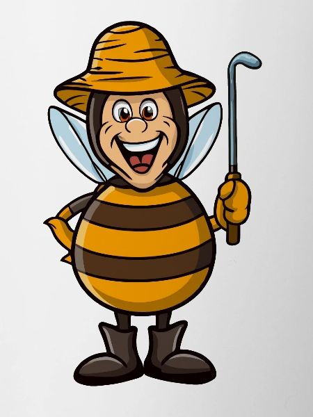funny beekeeper as bee
