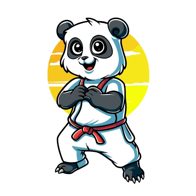 Panda mignon d’arts martiaux