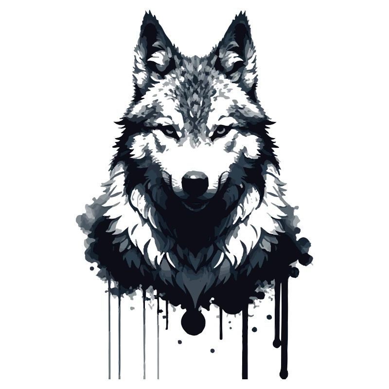 Wolf,Ink,Painting,Front,Graffiti,Black