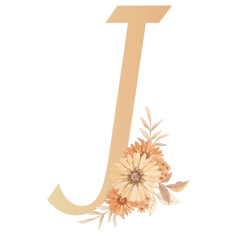 Lettre J avec des fleurs