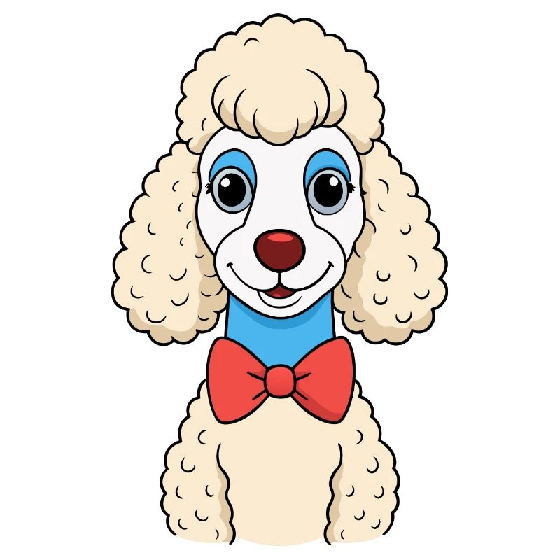 Caniche élégant avec noeud papillon