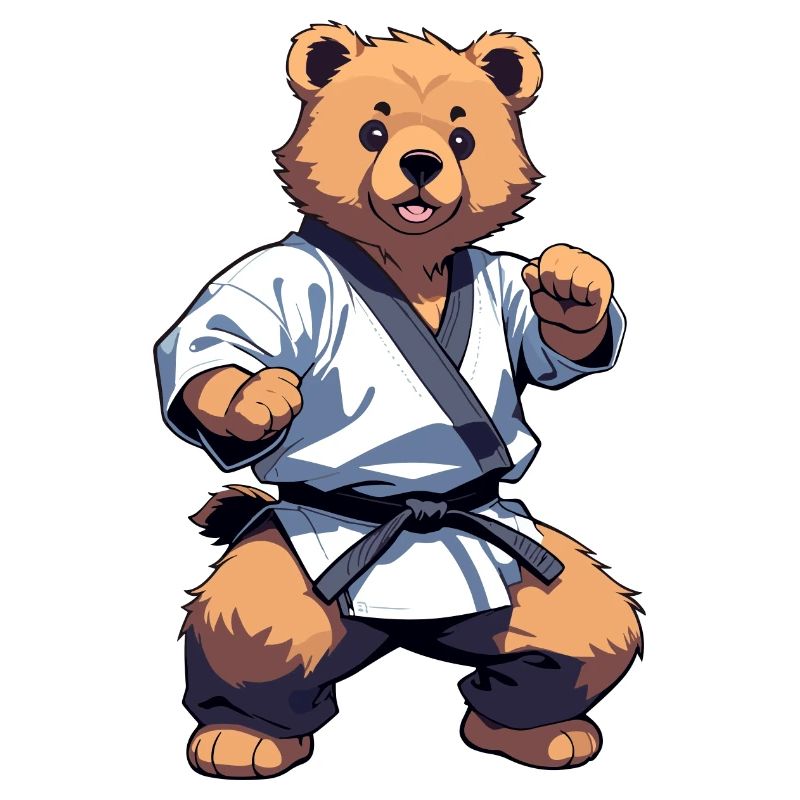 Karate Bear with Black Belt Karate Bär