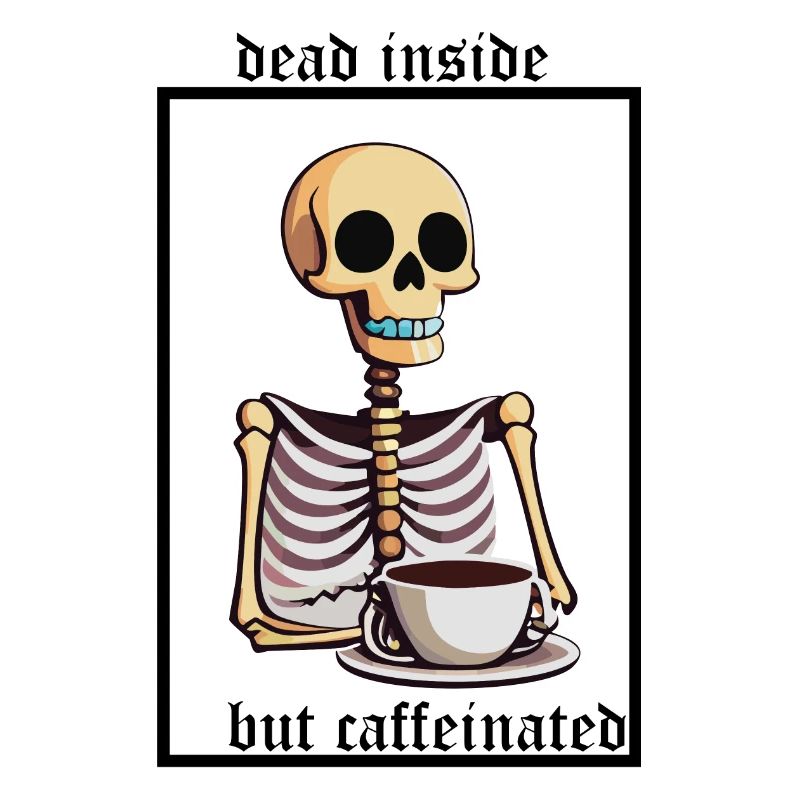 Skelett mit Kaffee