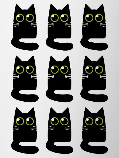Neuf Petits Chats Noirs