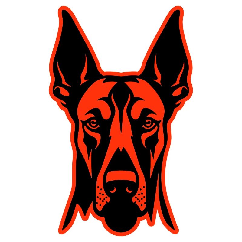 Doberman Dog Head