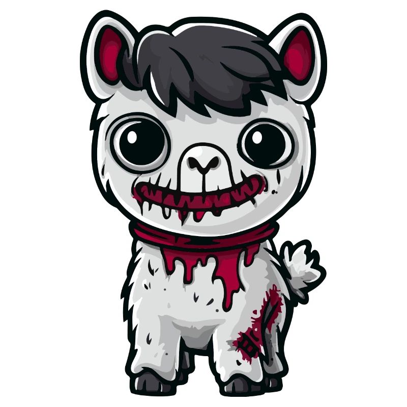 Alpaca Llama Halloween Comic Funny
