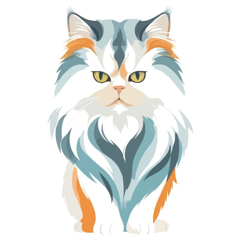 Katze Vektor Kunst mit lebendiger Farbillustration