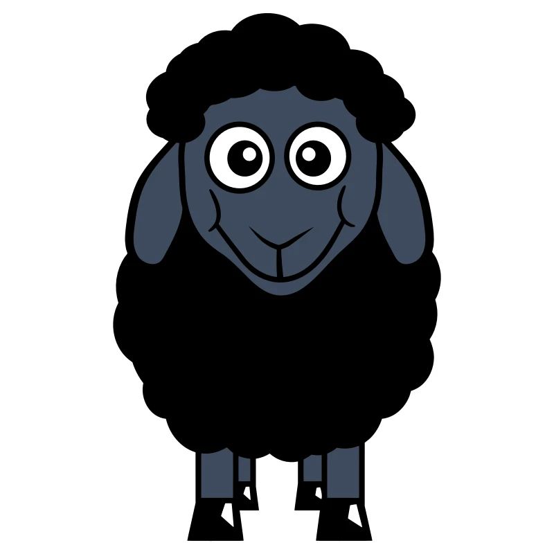 Black Sheep Small Cute Cute Lamb Cool Comic