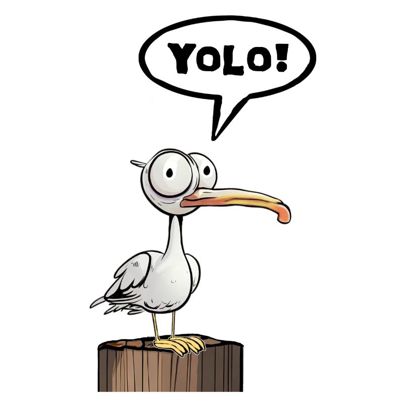 Möwe Sprechblase Yolo
