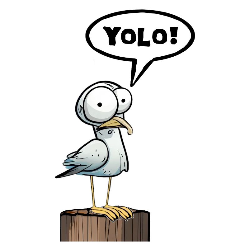 Möwe Sprechblase Yolo