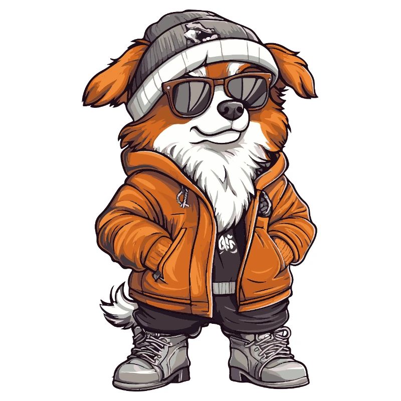 Border Collie Hund Cool Comic