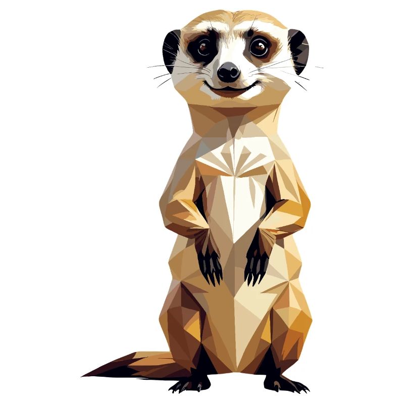 Polygon Erdmännchen – Lustiges Tierdesign
