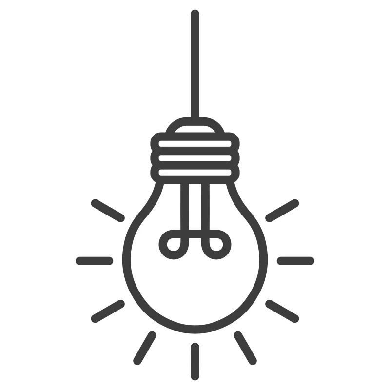 Hanging Light Bulb Line Icon