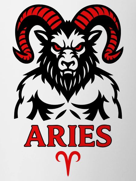 Aries Sternzeichen mit Hörnersymbol