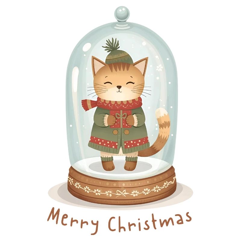 Boule à neige chat – Joyeux Noël
