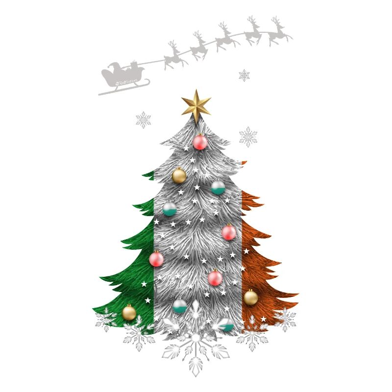 Sapin de Noël avec drapeau irlandais