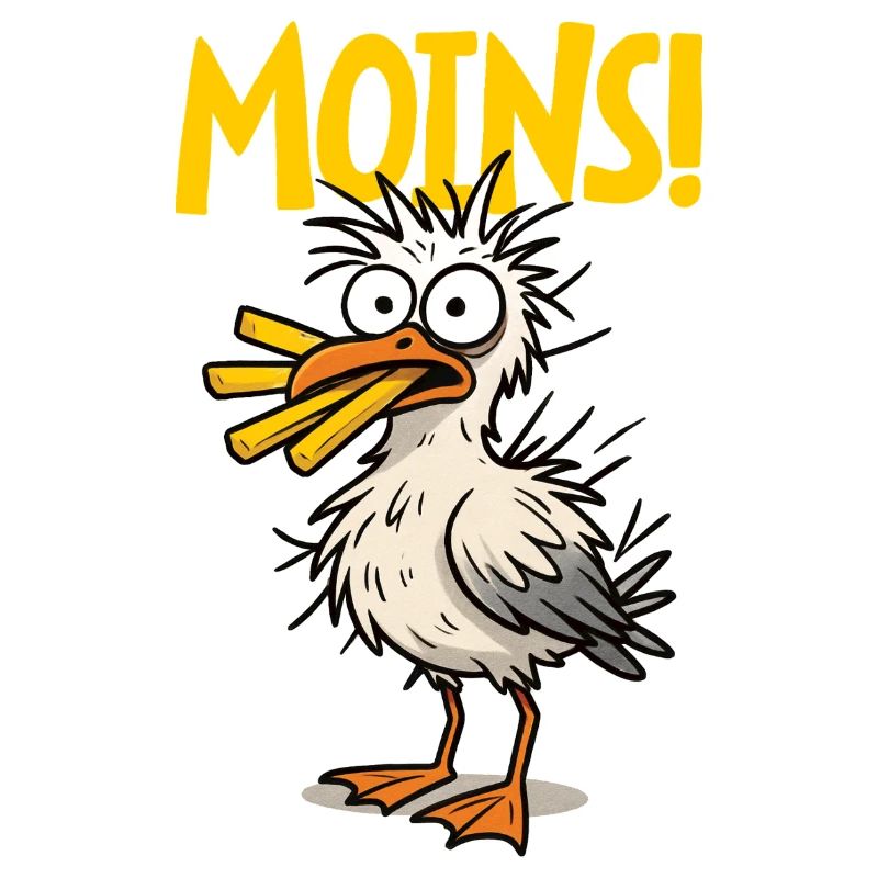 Moins Komische Möwe Mit Pommes