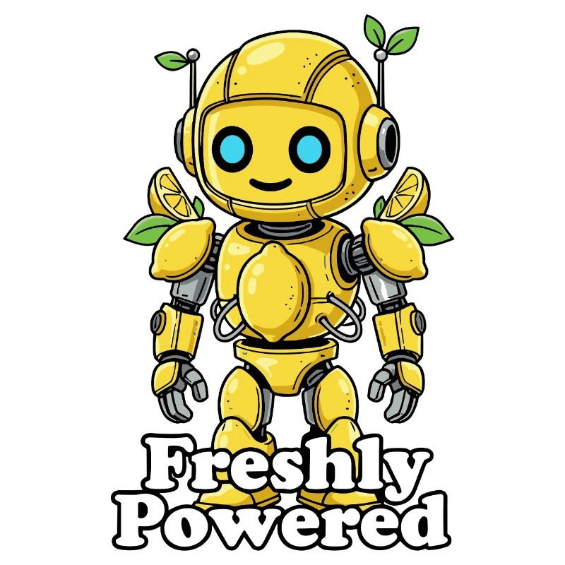 Freshly Charged Robot with Lemon