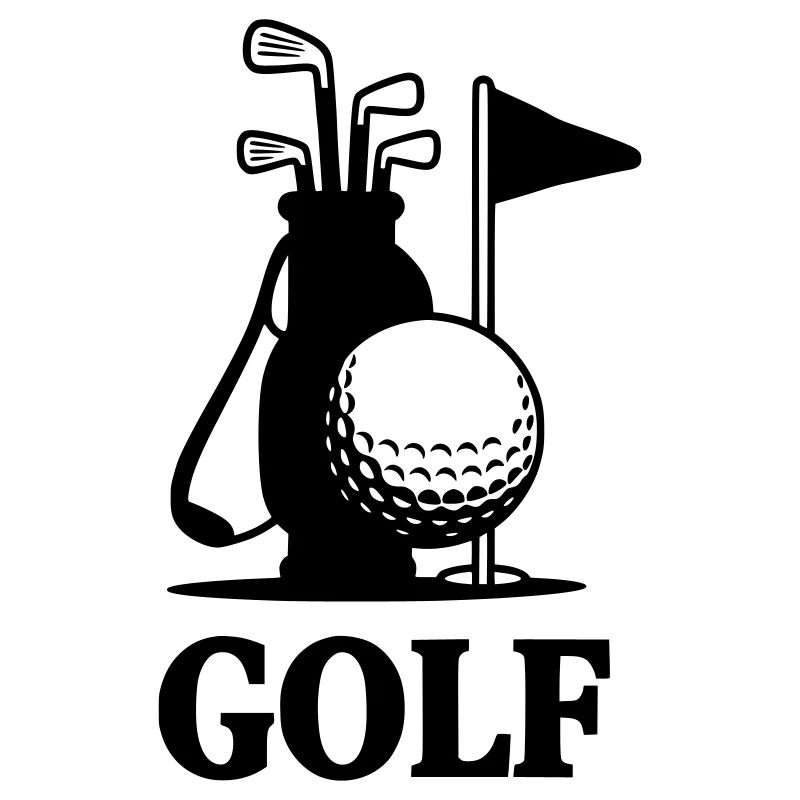 Golf lettering with golf equipment