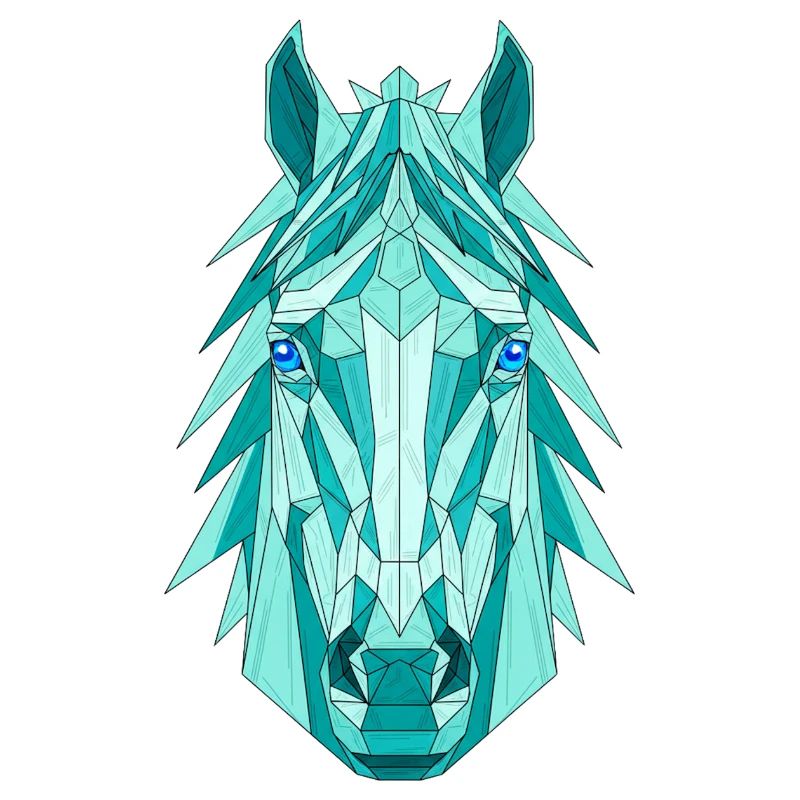 Cheval géométrique : Prisme sarcelle