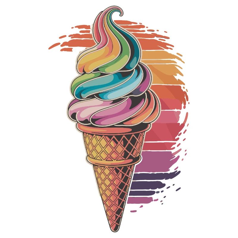 Buntes Regenbogen-Eiscreme Motiv