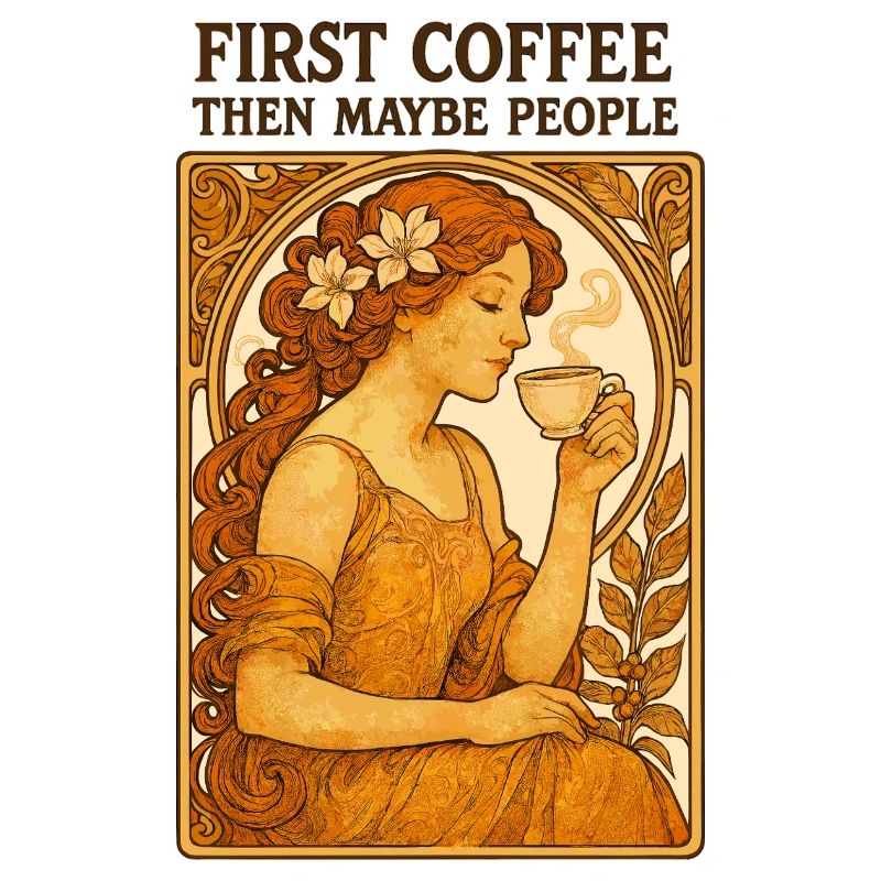 Erst Kaffee Dann Menschen Vintage Pin-Up Geschenk