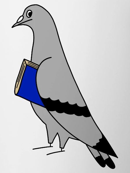 Pigeon with Book – Minimal Urban Illustration