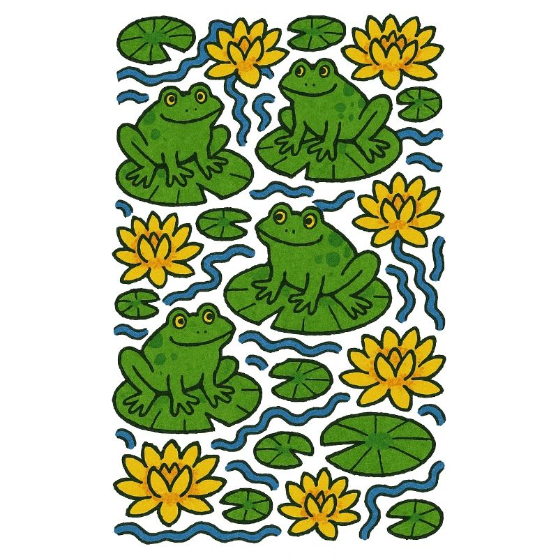 Lily Pad Frogs in Bloom Pattern